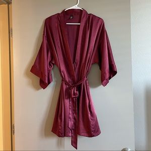 Victoria's Secret Burgundy Satin Robe